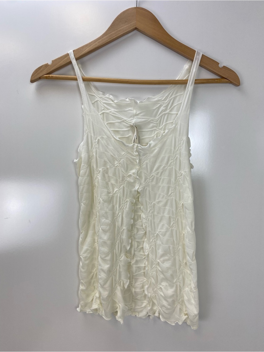 Anthropologie Ivory Textured Sleeveless Knit Tank